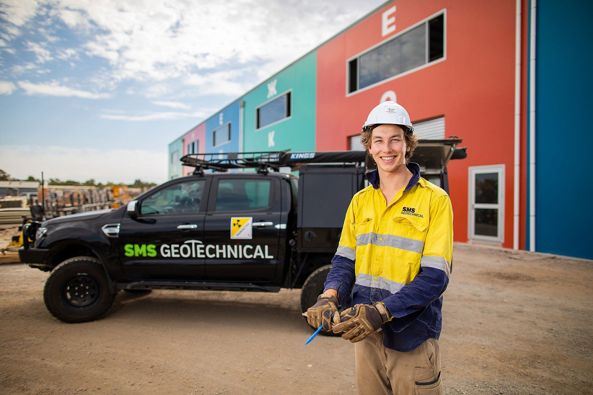 Geotechnical engineering apprentice onsite at SMS Geotechnical
